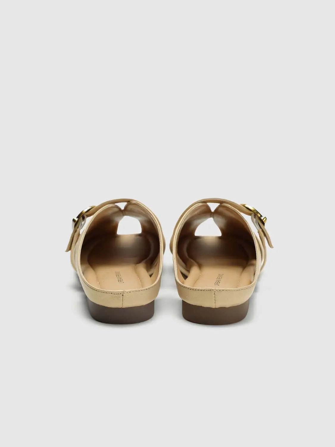 Faux Leather Buckle Strap Open-Toe Mules Slippers