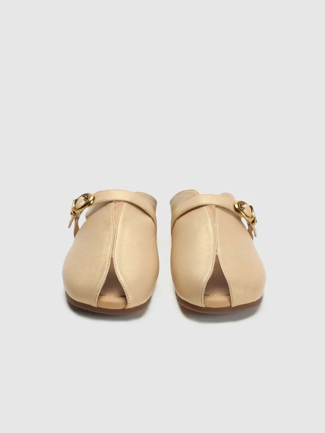 Faux Leather Buckle Strap Open-Toe Mules Slippers