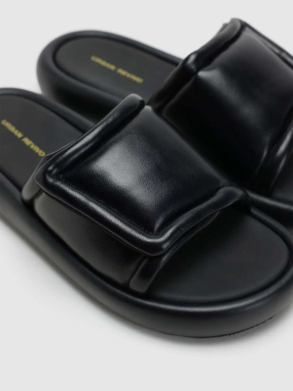 Two Wide Strap Cushioned Plush Insole Sandals