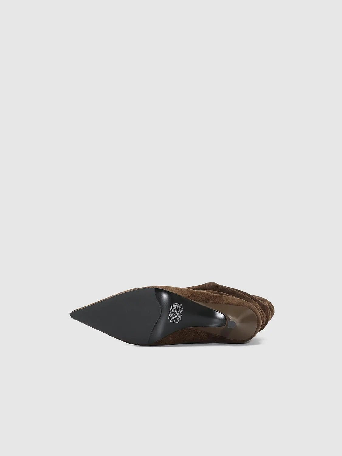 Ruched Slouchy Pointed Toe Textile Medium Heel Boots
