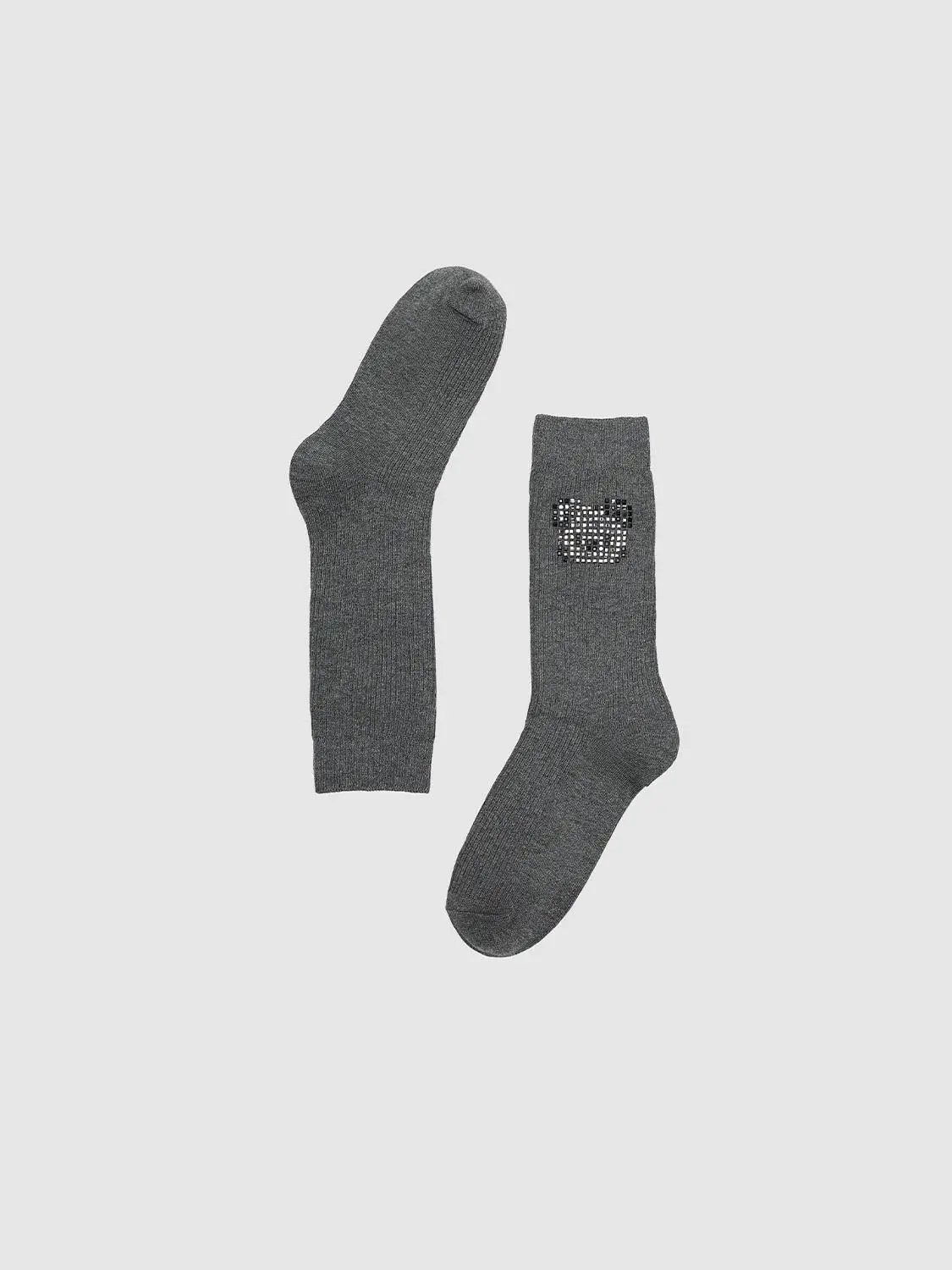 Sequin Square Accent Cotton Polyester Elastane Blend Socks