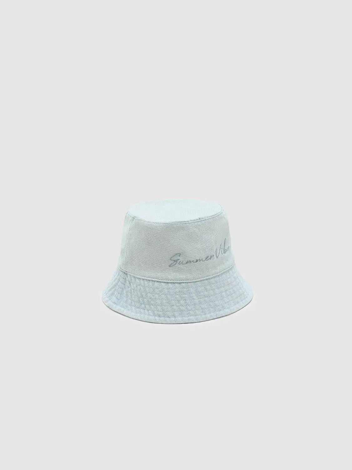 Letter Embroidery Soft Cotton Lightweight Bucket Hat