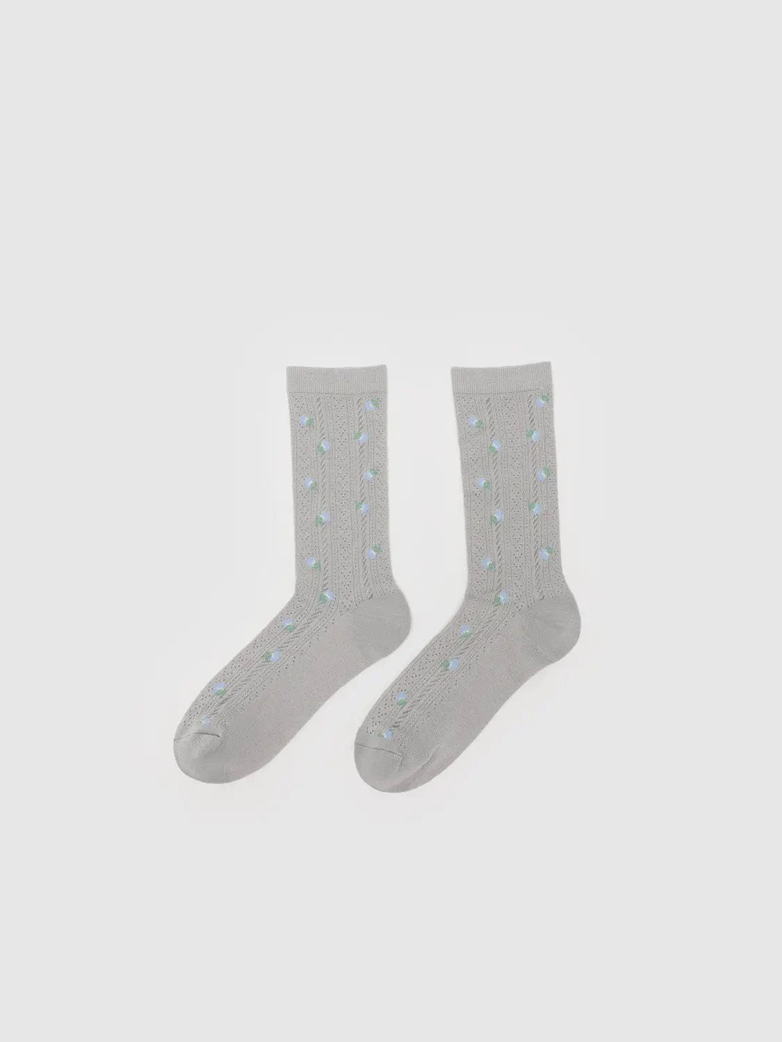 Regular Fit Mesh Floral Pattern Mid Calf Socks
