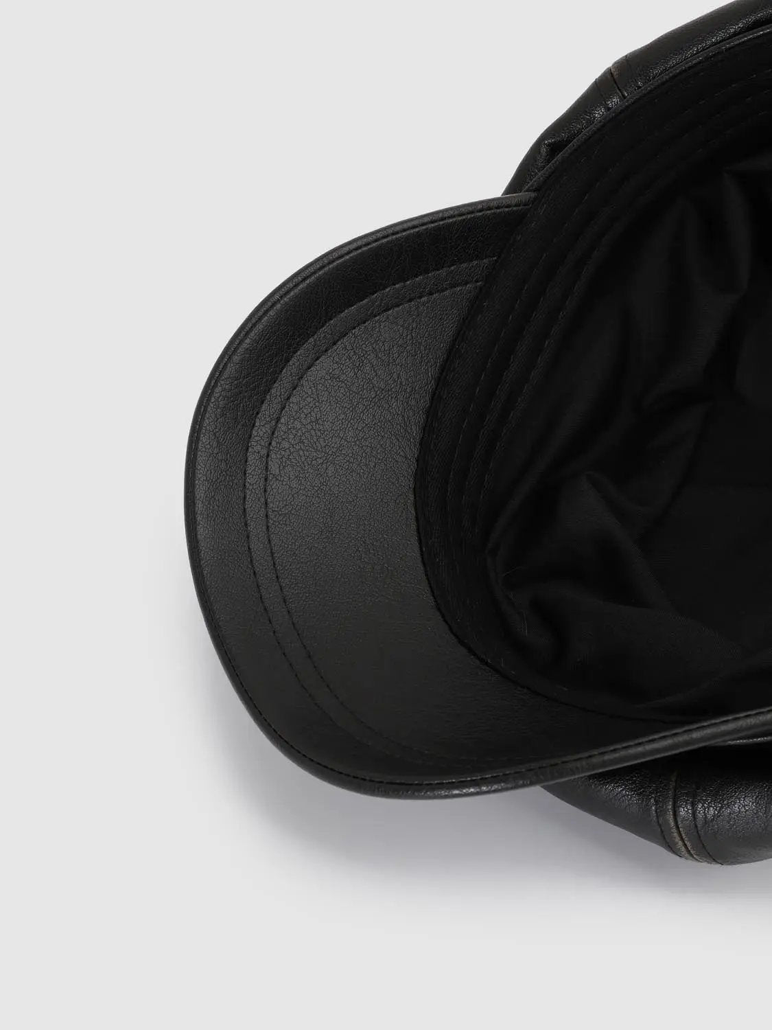 Coated Paneled Short Brim Baker Boy Hat