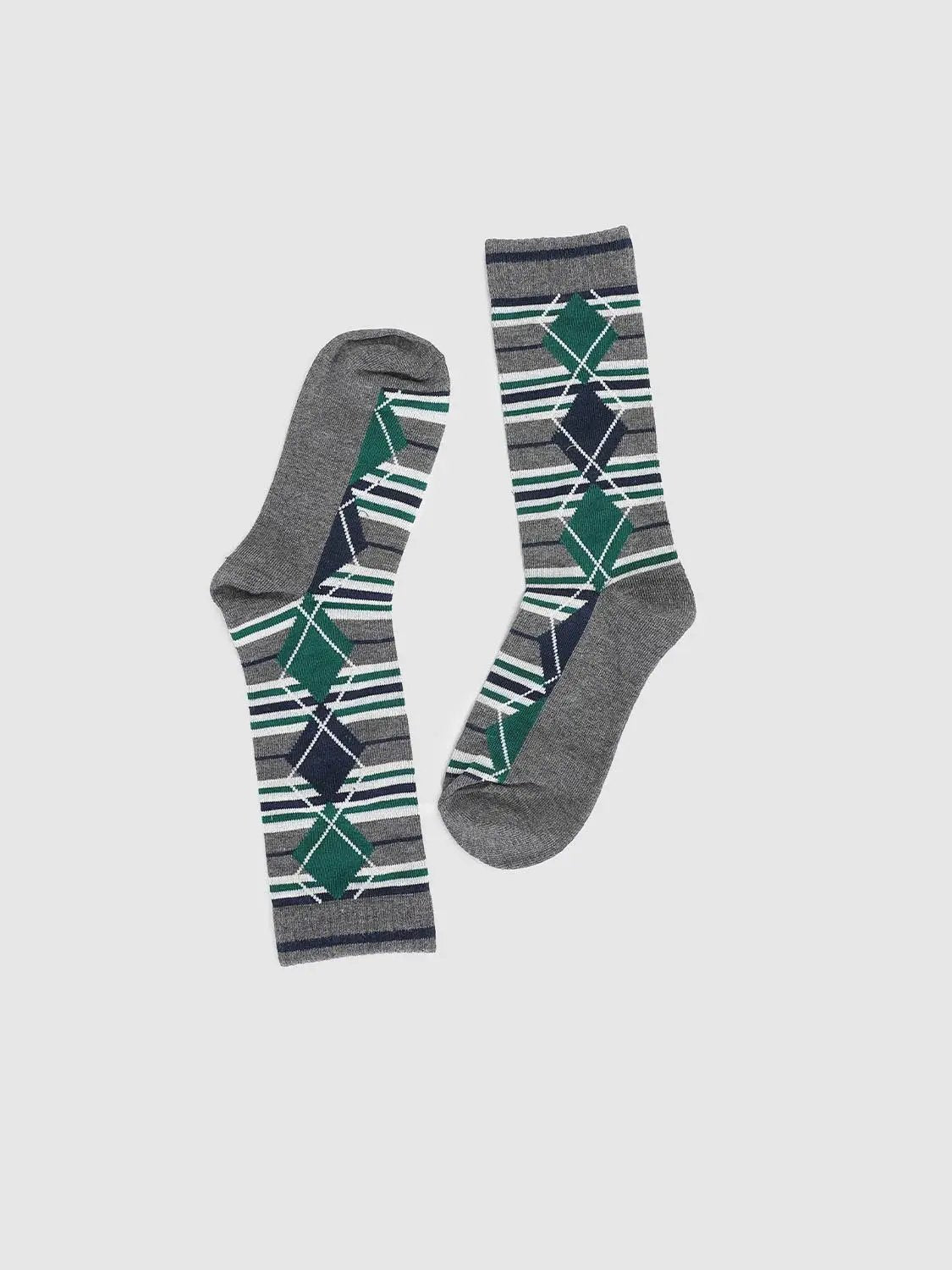 Classic Argyle Pattern Cotton Blend Socks