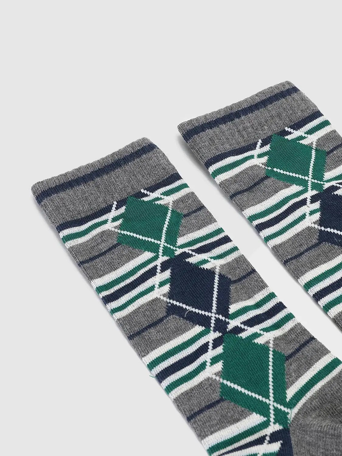 Classic Argyle Pattern Cotton Blend Socks