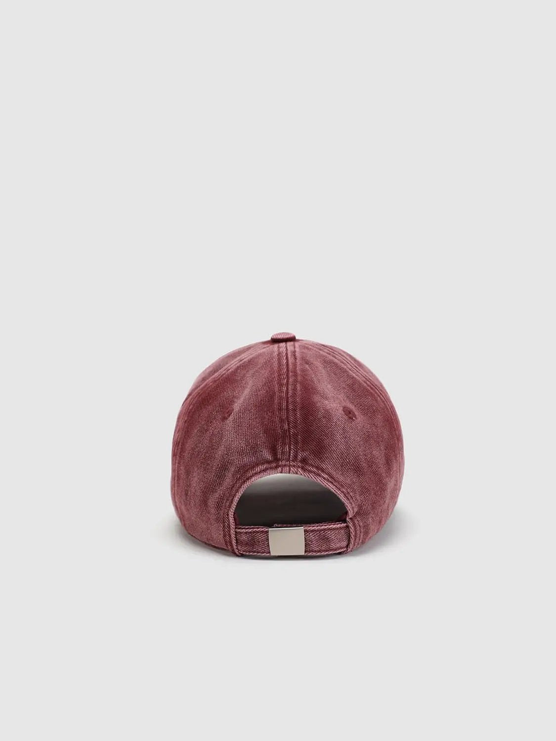 Text Embroidered Washed Cotton Baseball Cap