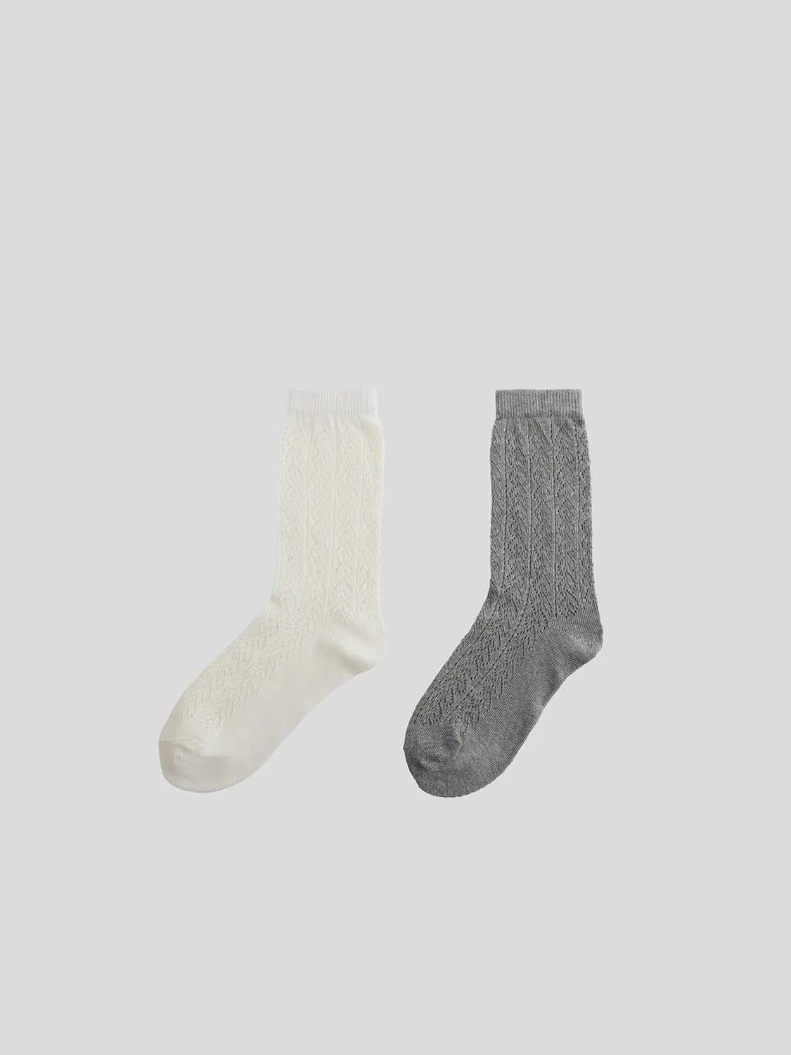 Cable Knit Cotton Blend Socks