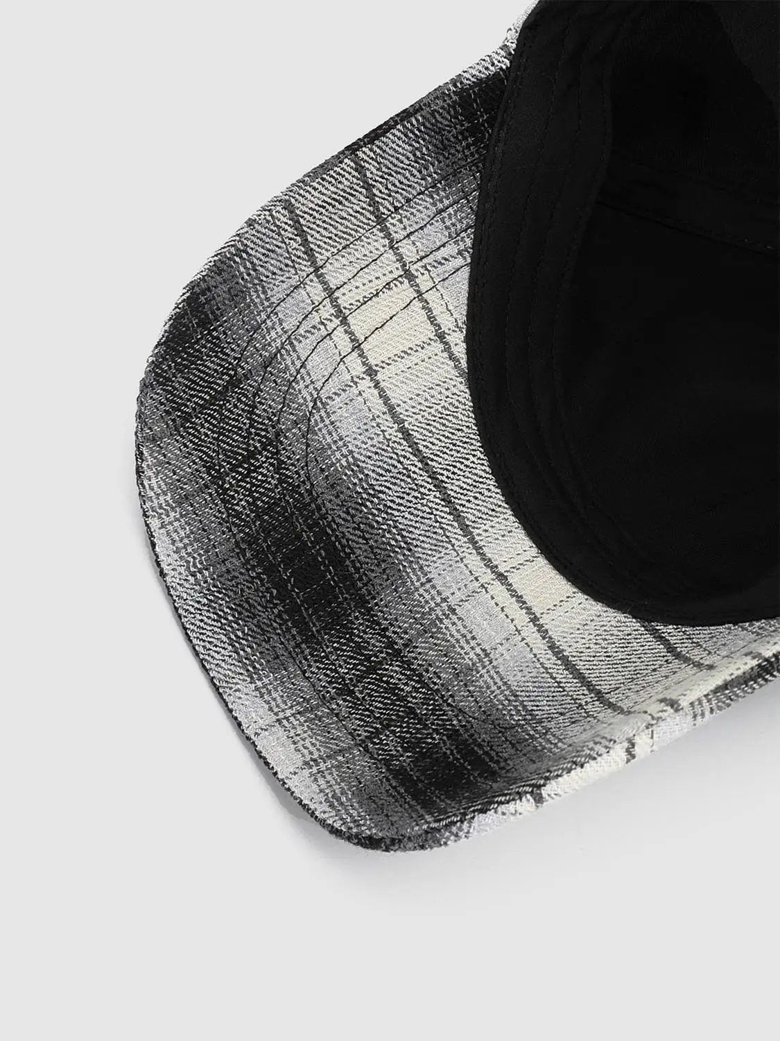 Checked Gradient Embroidered Baseball Cap