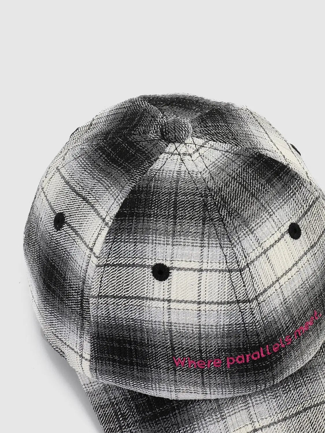 Checked Gradient Embroidered Baseball Cap