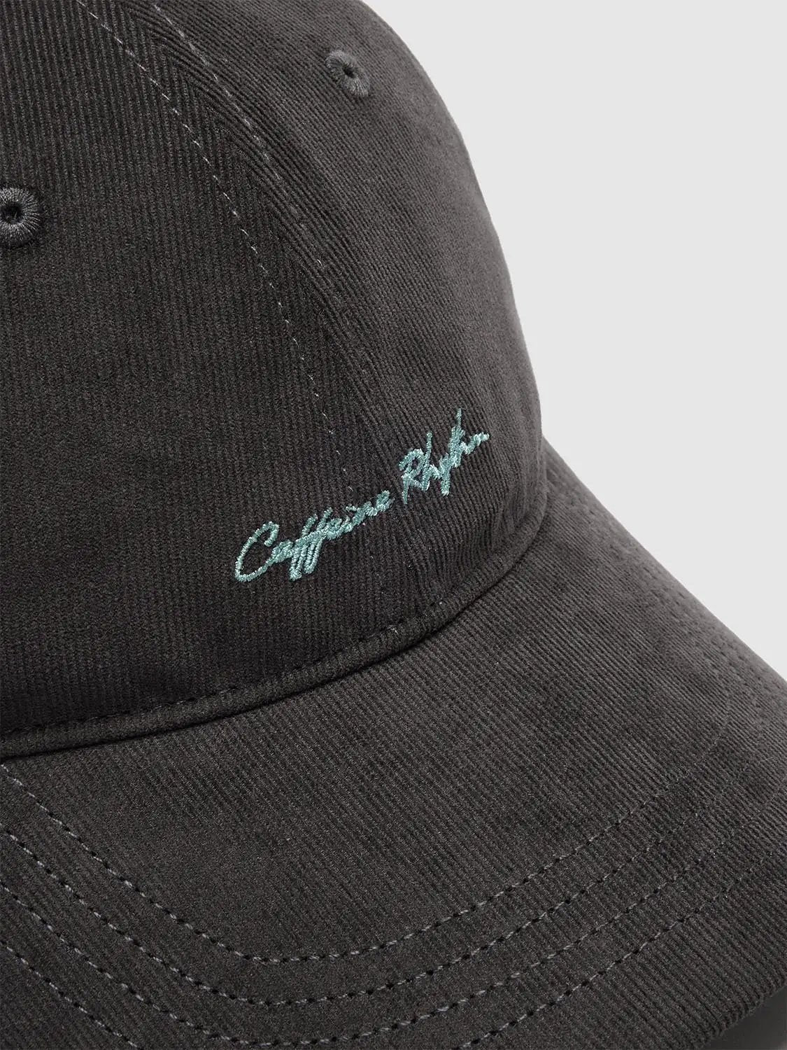 Charcoal Washed Embroidered Cotton Baseball Cap