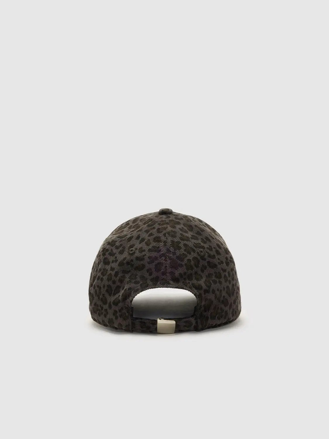 Leopard Print Cotton Cap with Curved Brim