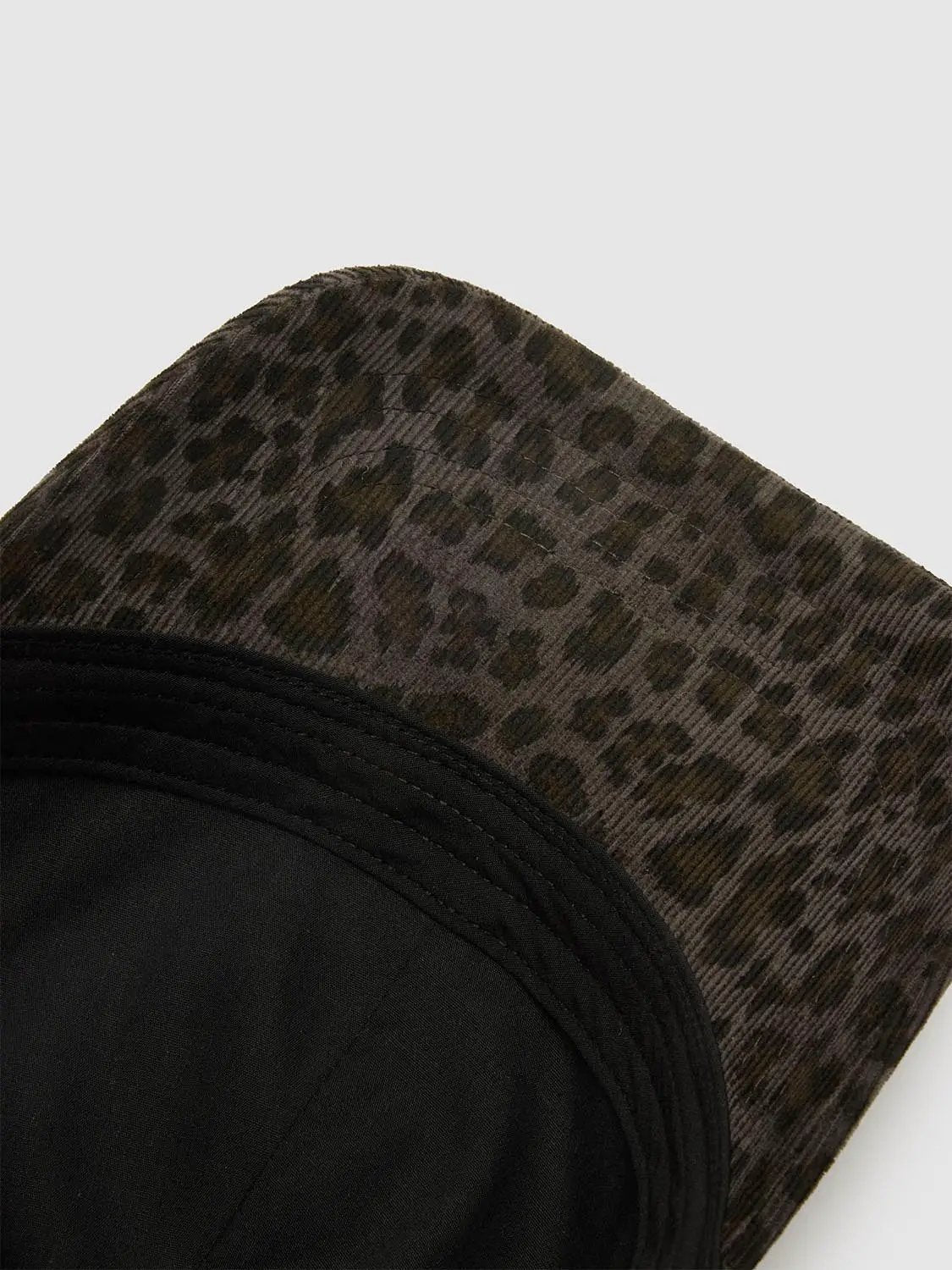Leopard Print Cotton Cap with Curved Brim