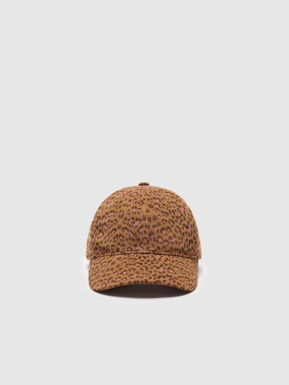 Leopard Print Cotton Cap with Curved Brim