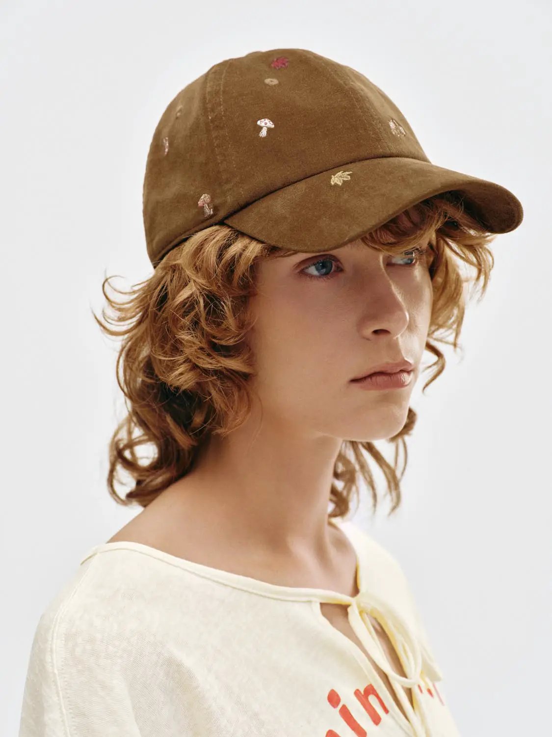 Embroidered Mushroom Cotton Baseball Cap