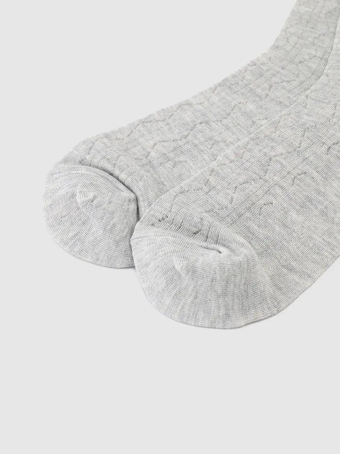 Printed Cuff Textured Knit Socks