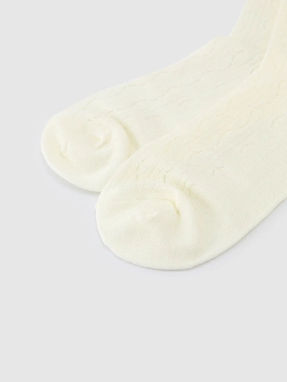 Printed Cuff Textured Knit Socks