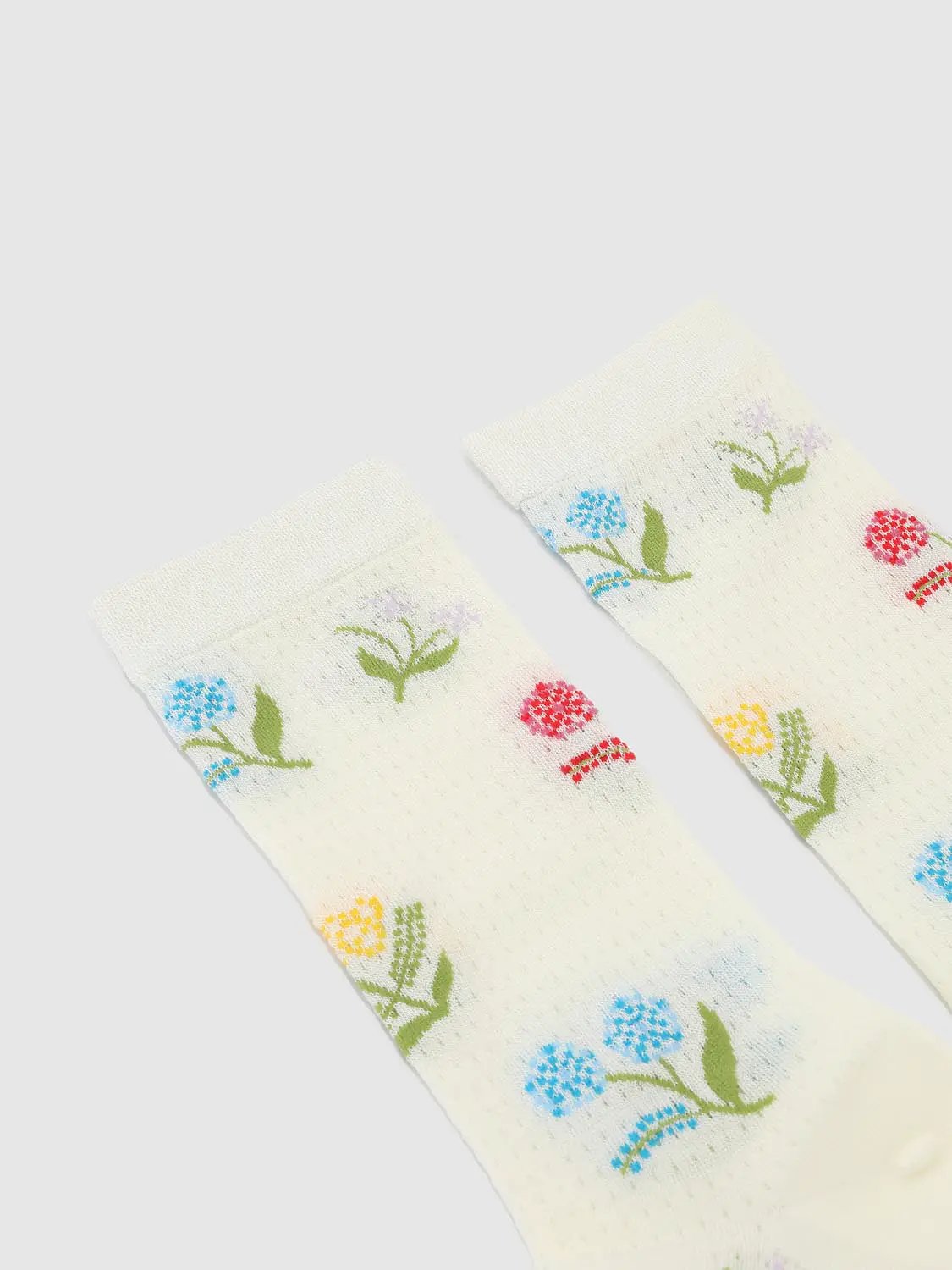 Floral Pattern Crew Socks