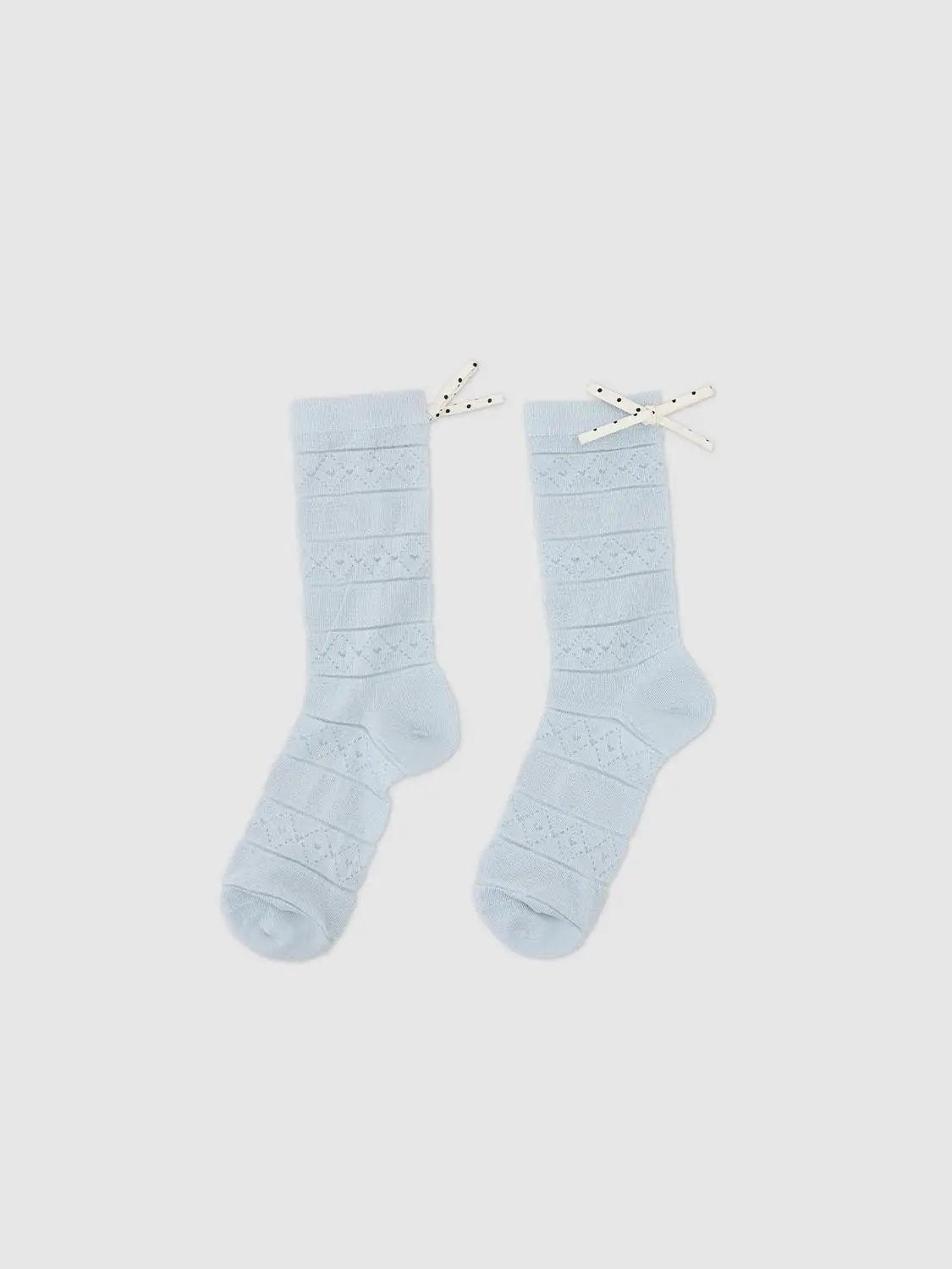 Bow Detail Textured Knit Socks