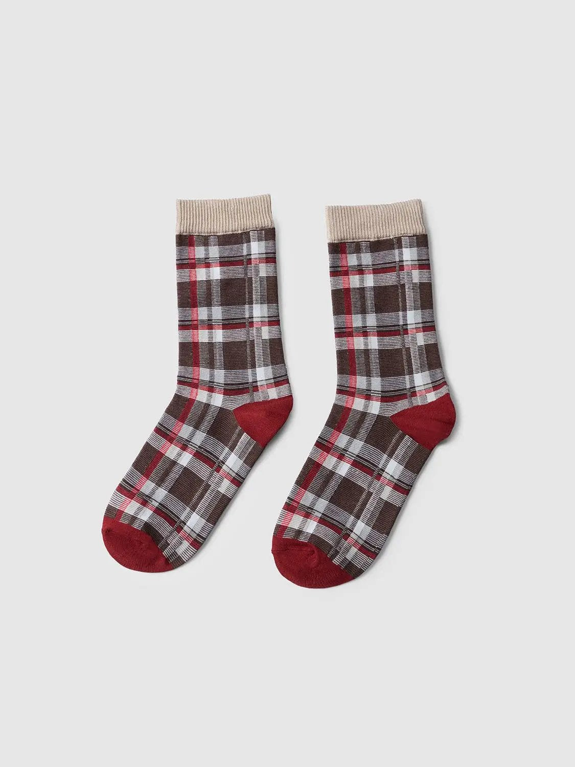 Checked Pattern Crew Socks