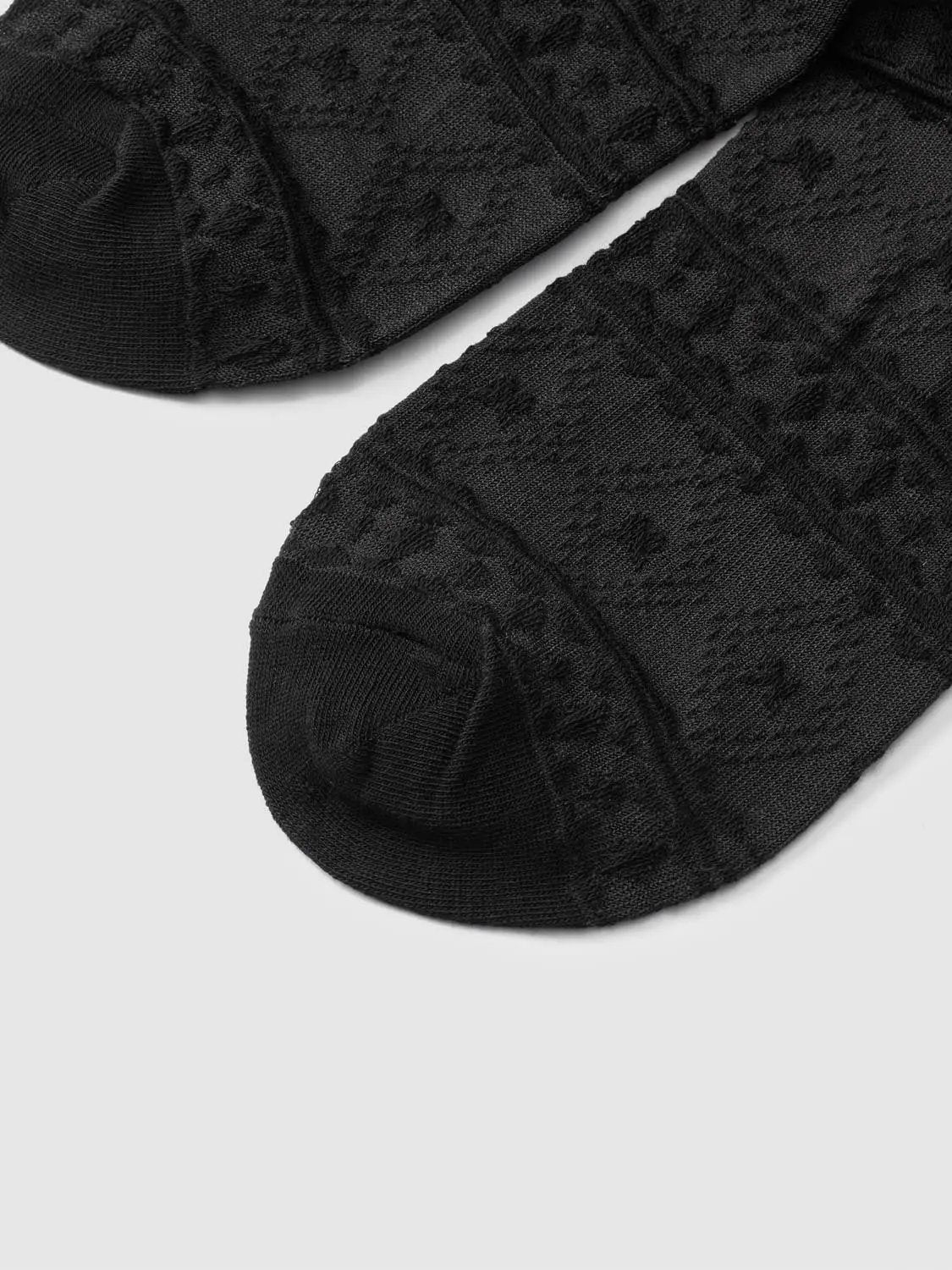 Textured Cotton Blend Bow Socks