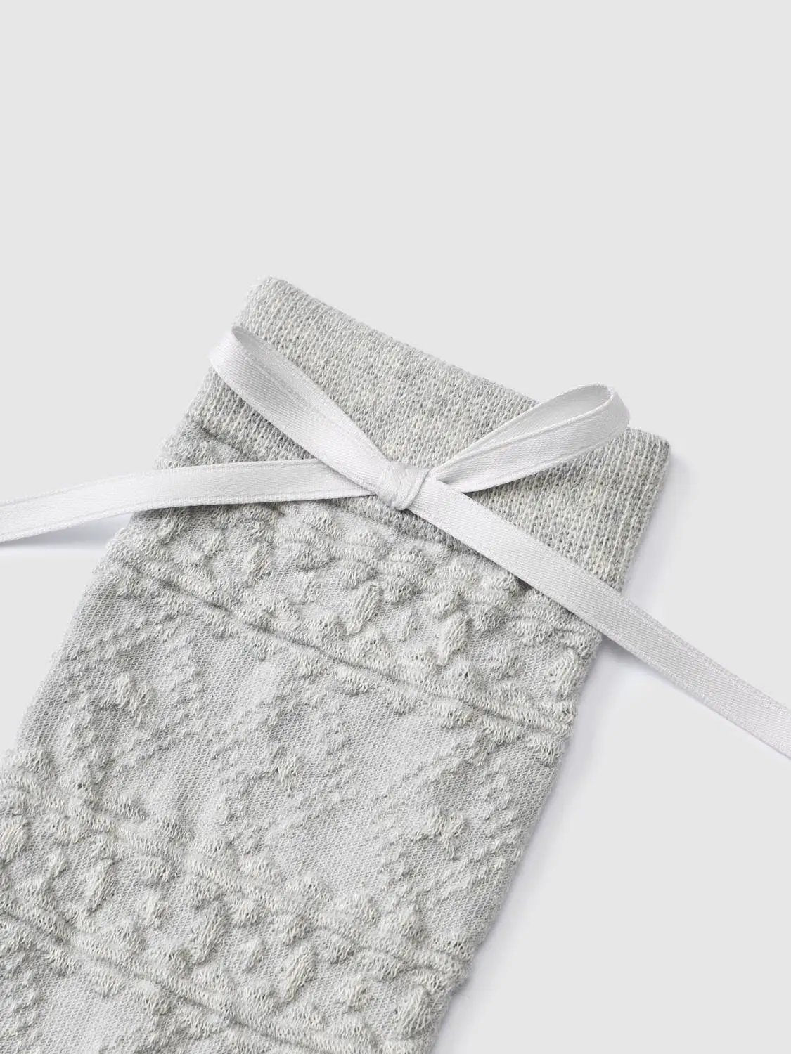 Textured Cotton Blend Bow Socks