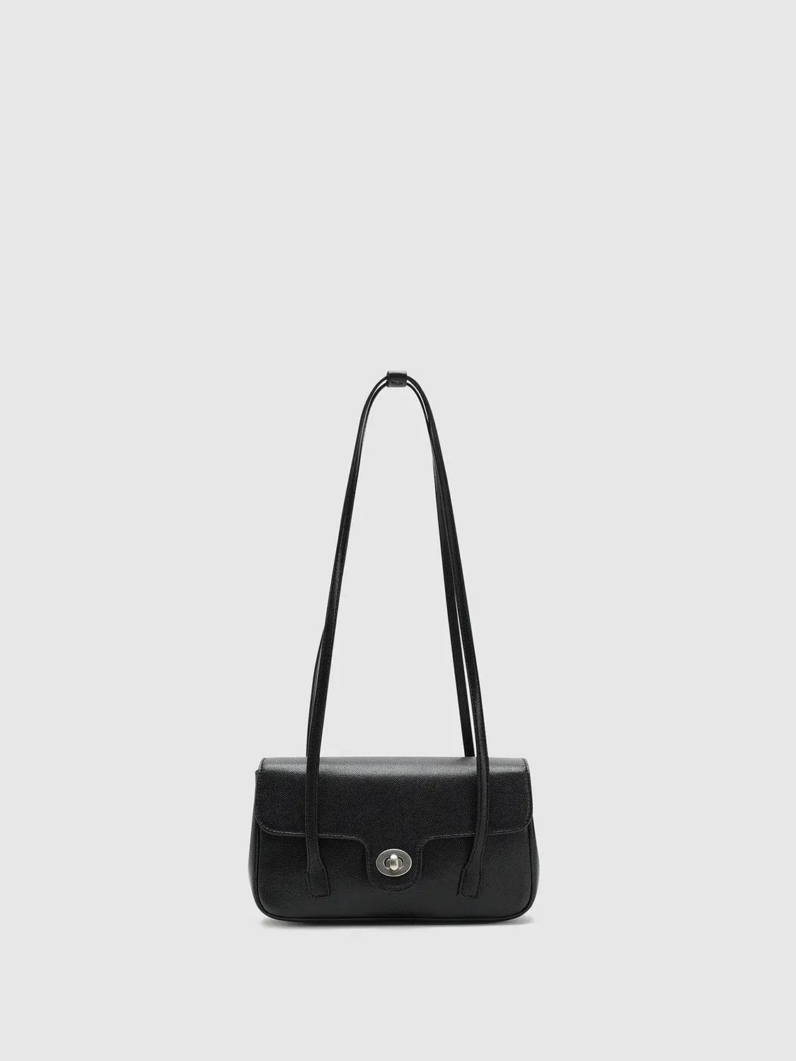 Faux Leather Minimalist Structured Shoulder Bag