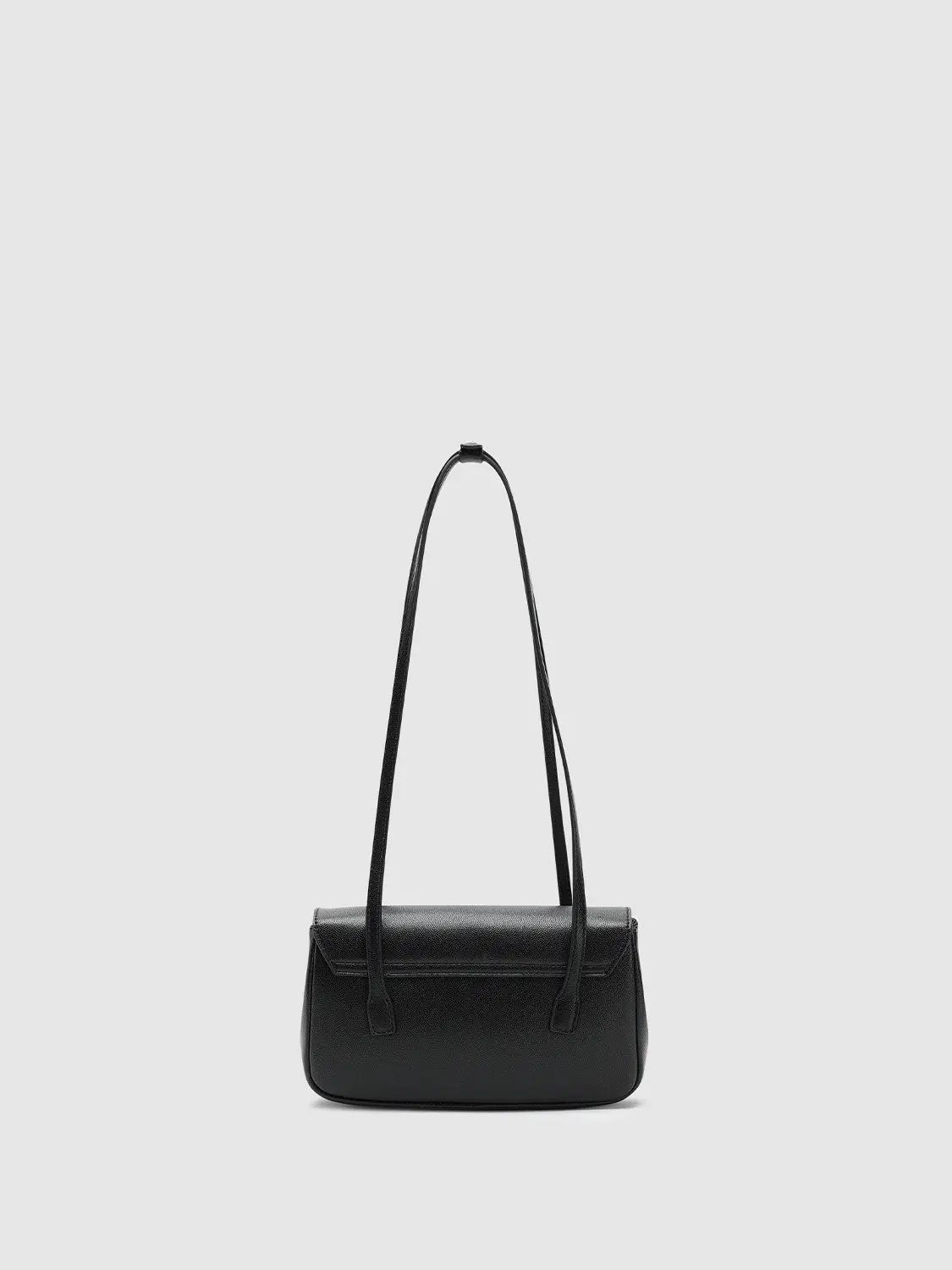 Faux Leather Minimalist Structured Shoulder Bag