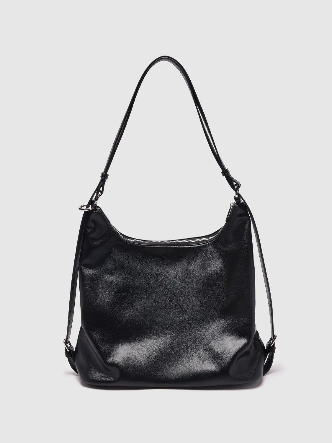 Rivet Adjustable Strap Faux Leather Crossbody Shoulder Bag
