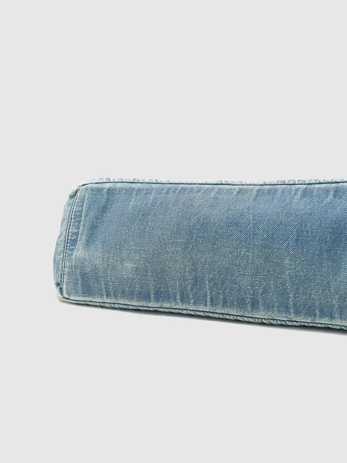 Chain Strap Washed Denim Large Capacity Shoulder Bag