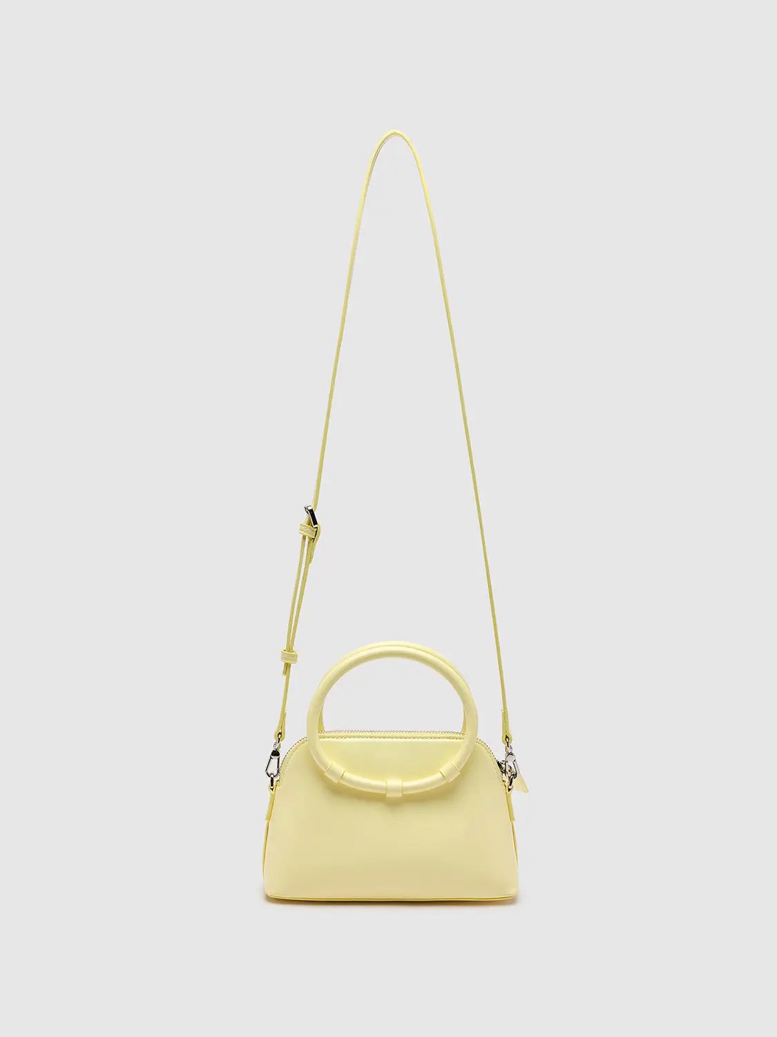 Mini Hard Pastel Leather Bow Adjustable Strap Crossbody Bag