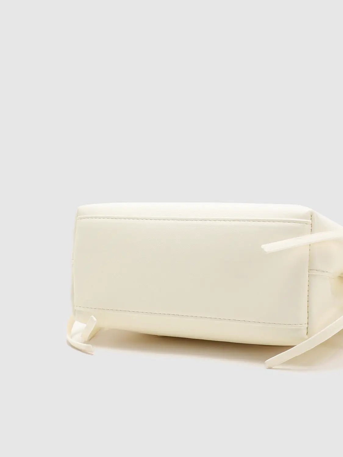 Faux Leather Structured Top Handle Shoulder Bag