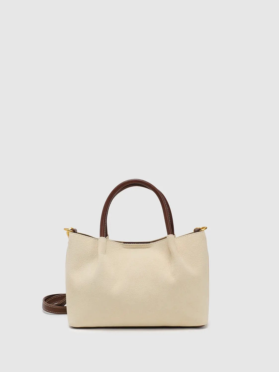 Faux Leather Gold Hardware Belted Accent Satchel Bag