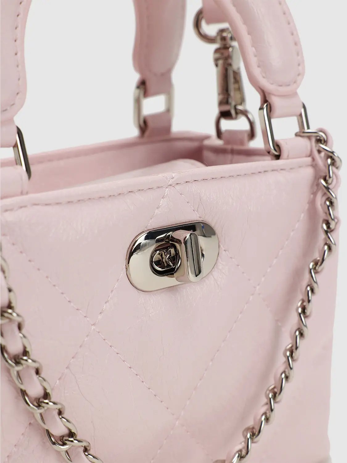 Diamond Quilted Top Handle Crossbody Bag