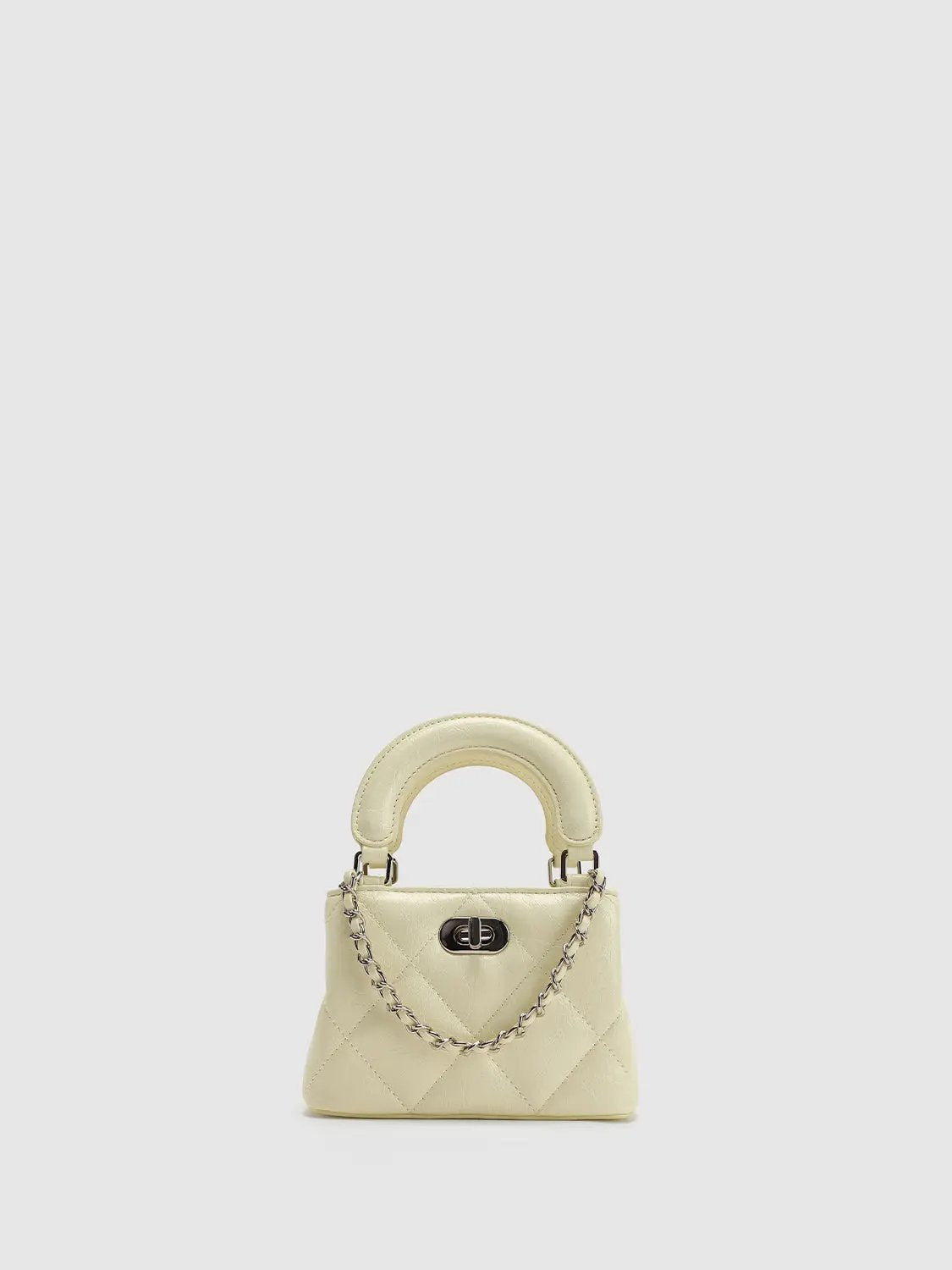 Diamond Quilted Top Handle Crossbody Bag