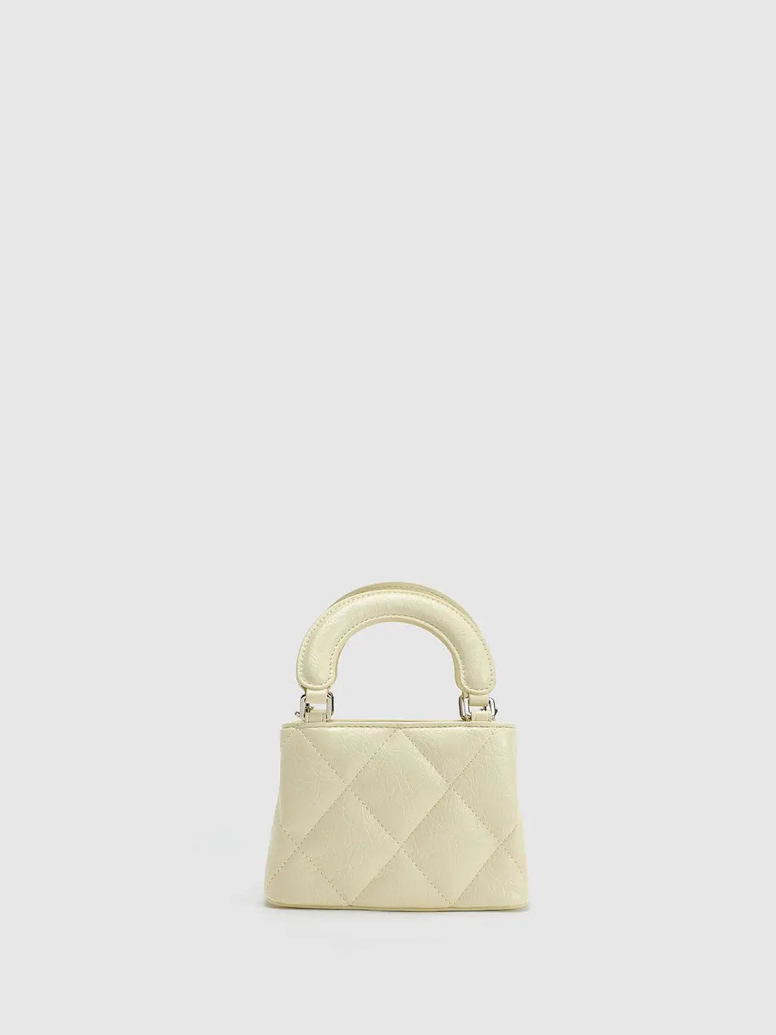 Diamond Quilted Top Handle Crossbody Bag
