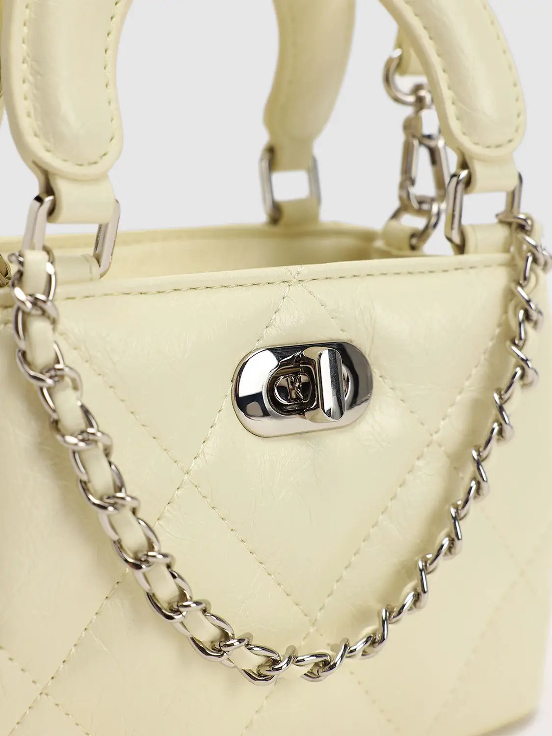 Diamond Quilted Top Handle Crossbody Bag