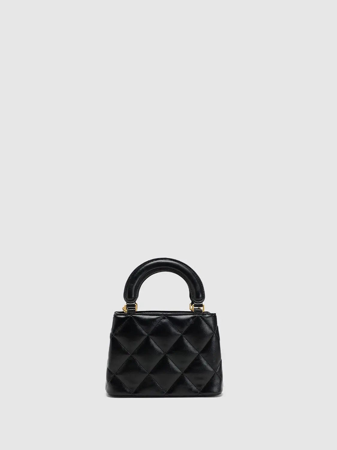 Quilted Top Handle Crossbody Chain Strap Handbag