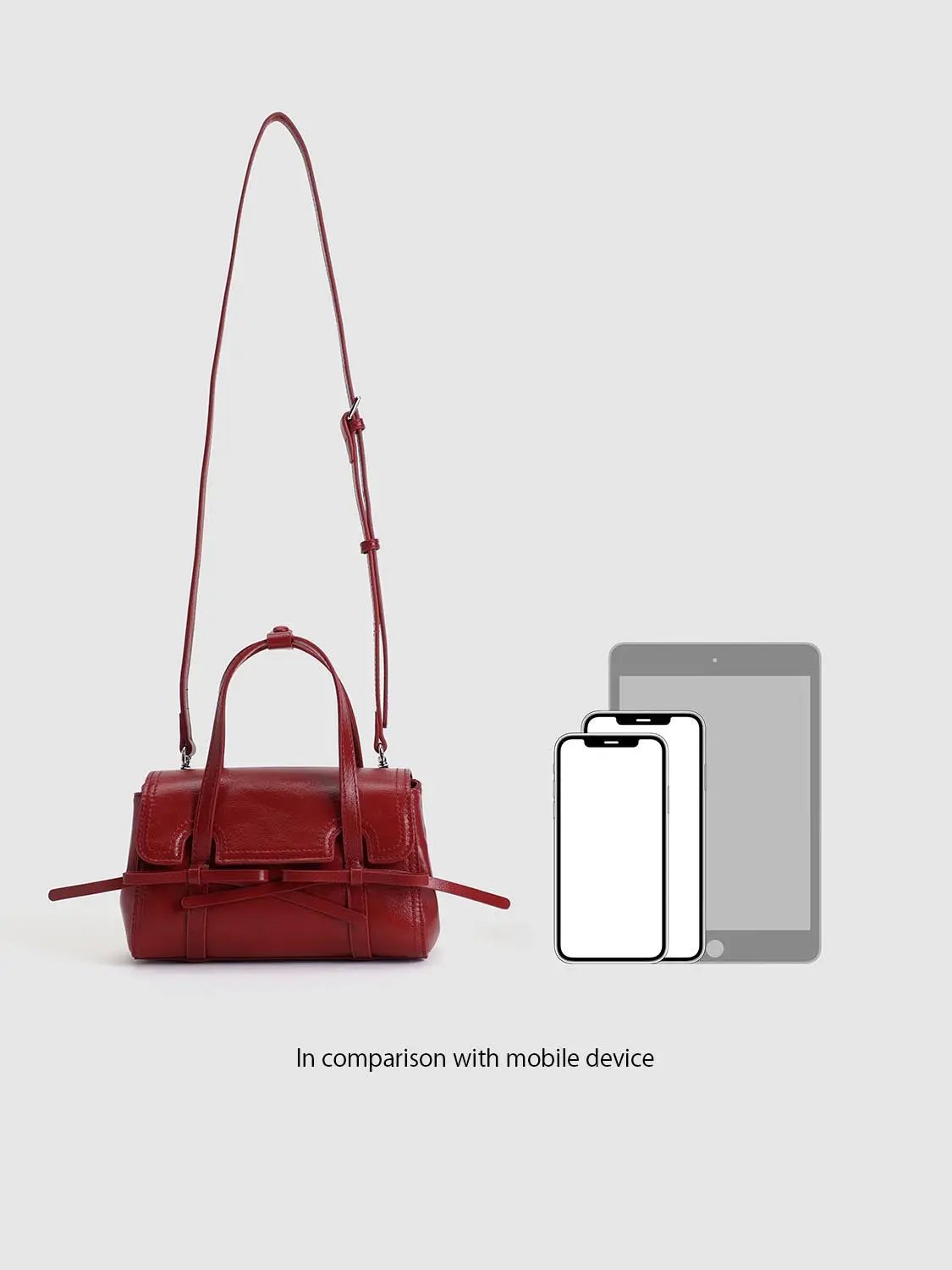 Burgundy Bow Front Top Handle Crossbody Bag