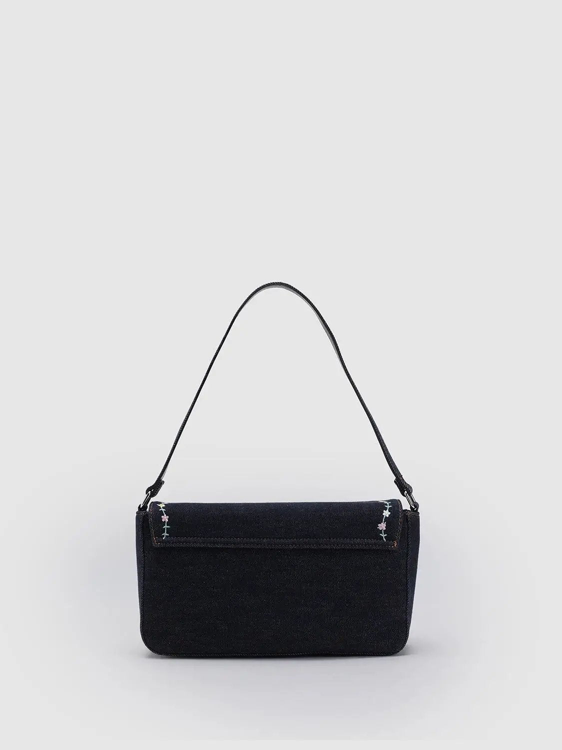 Floral Embroidered Fabric Shoulder Bag