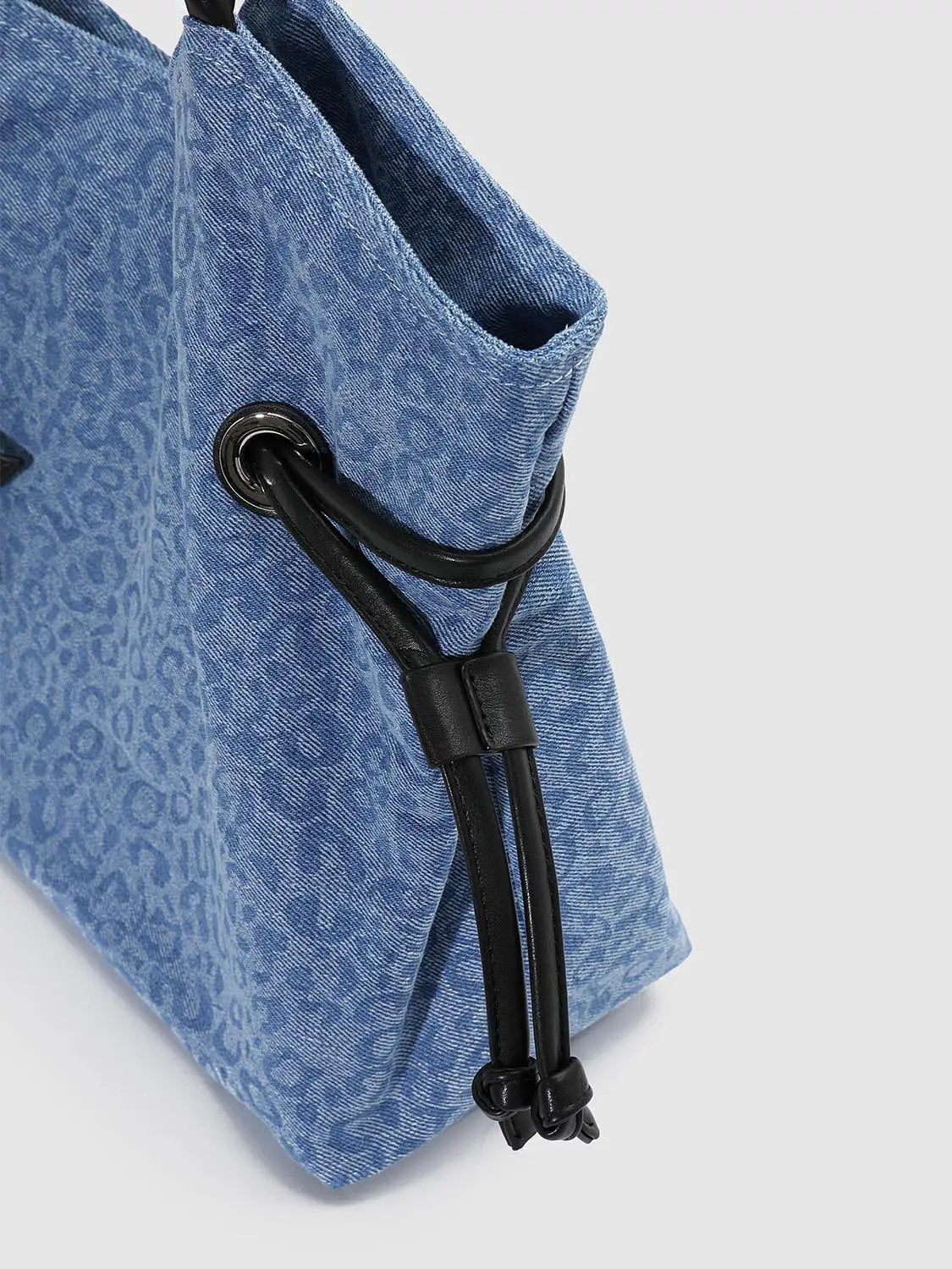 Blue Star Drawstring Textile Shopper Bag