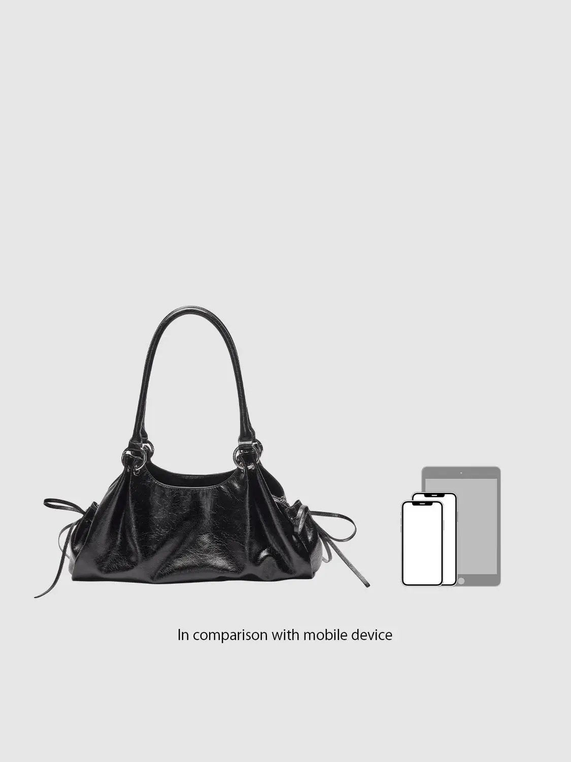 Textured Ruched Drawstring Slouchy Shoulder Bag