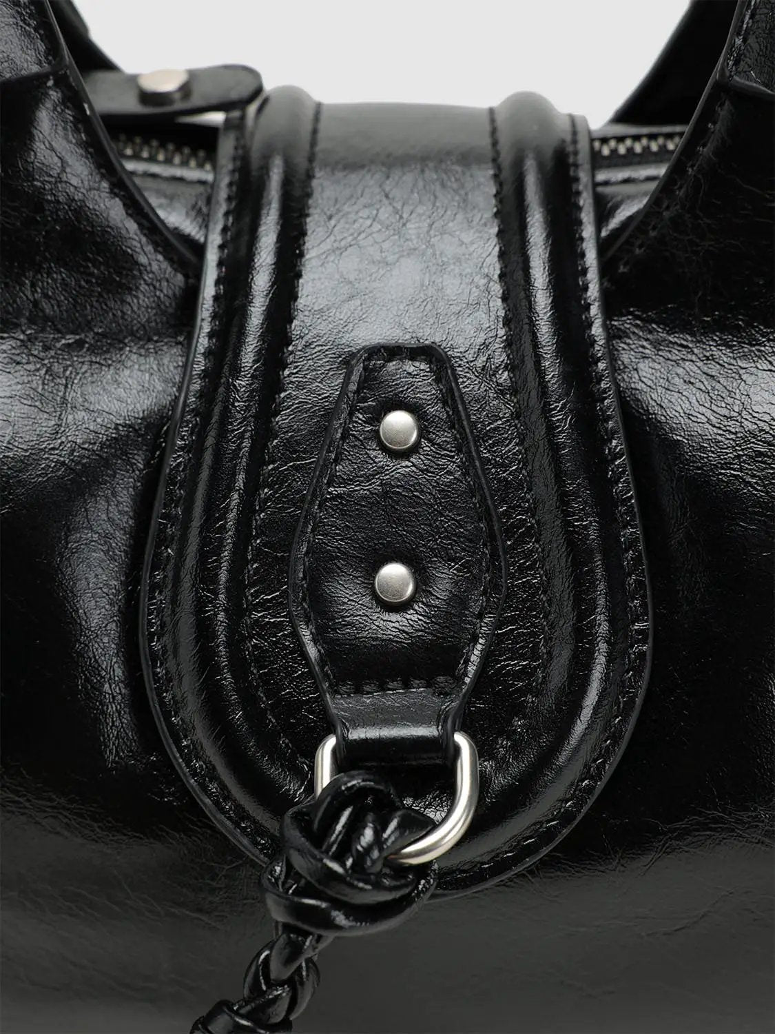 Studded Tassel Shoulder And Crossbody Handbag