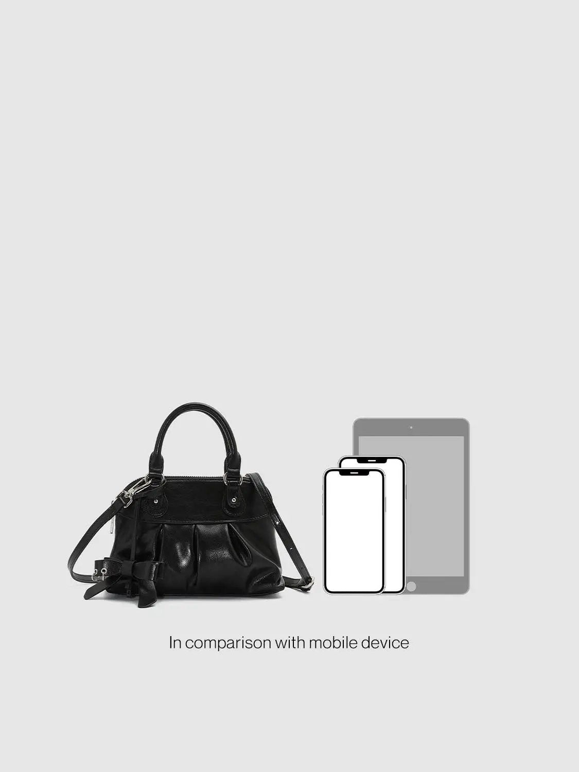 Ruched Top Handle Crossbody Bag With Bow Detail