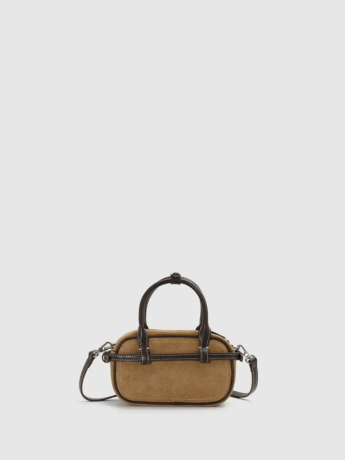 Structured Mini Textile Crossbody Bag With Top Handle
