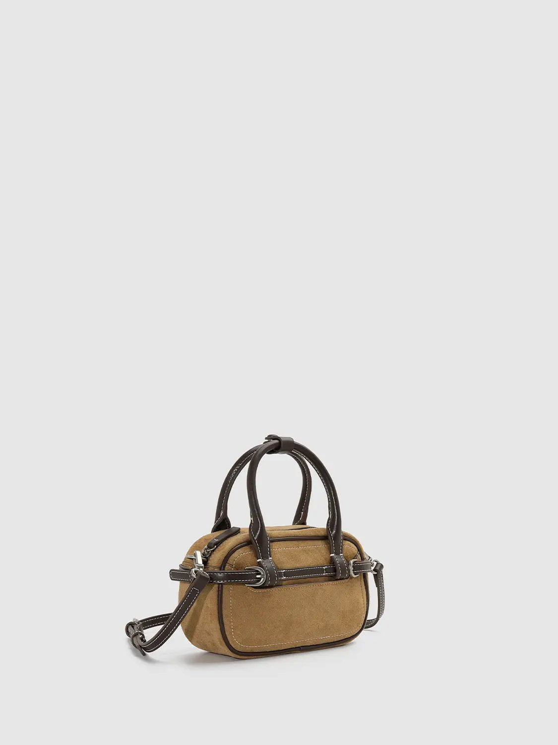 Structured Mini Textile Crossbody Bag With Top Handle