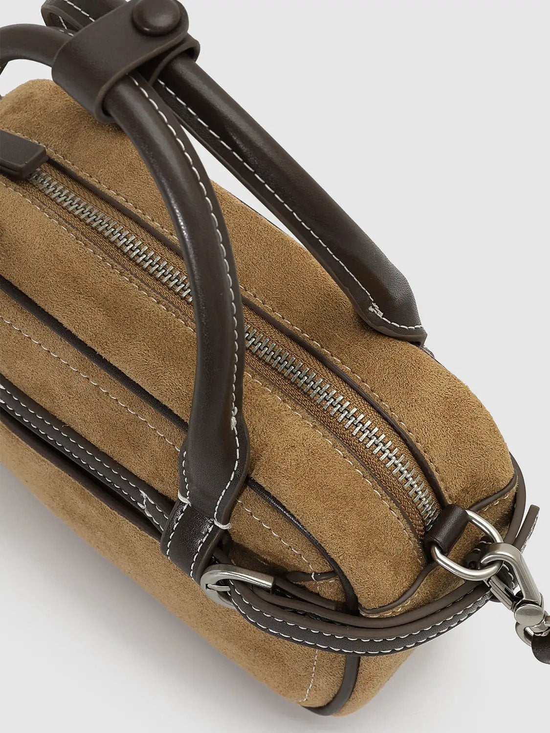 Structured Mini Textile Crossbody Bag With Top Handle