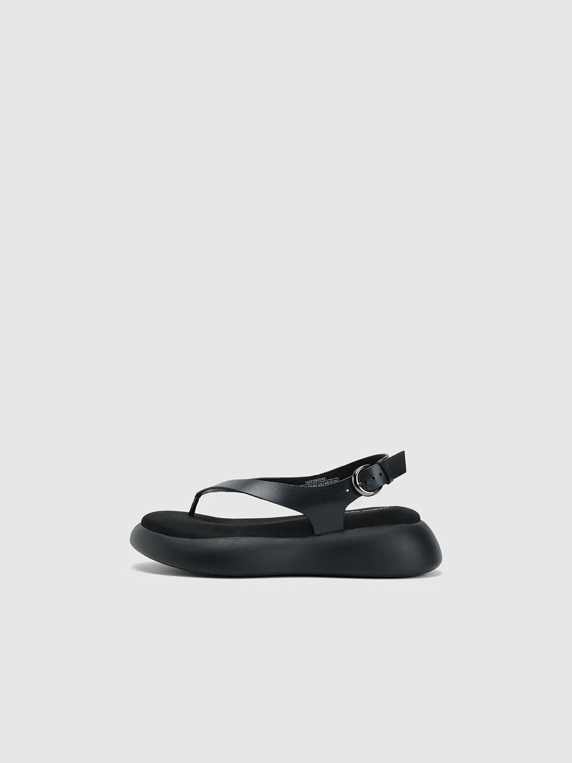 Two Tone Thong Buckle Strap Platform Casual Sandals
