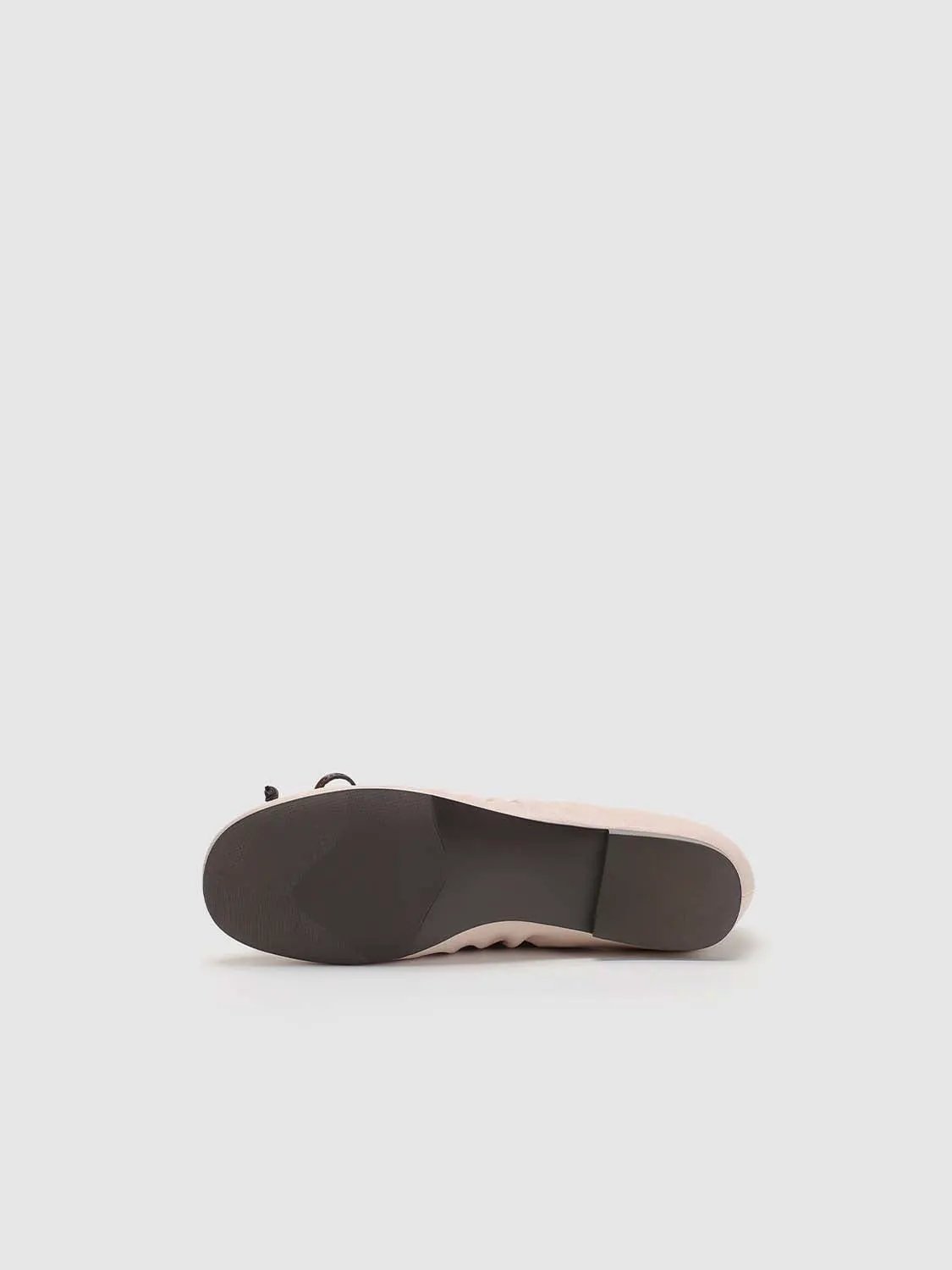 Gathered Edge Bow Decor Leather Flat Slip On Ballet Shoes
