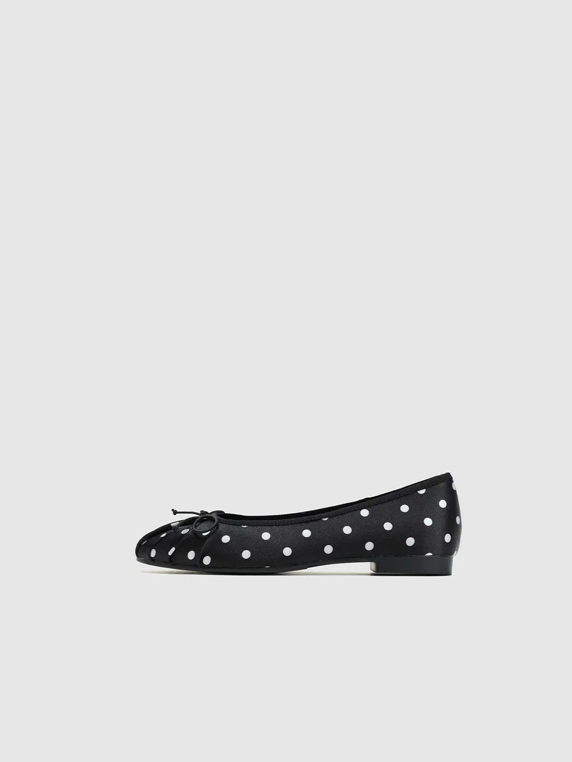 Polka Dot Bow Front Hand Stitched Ballet Flats